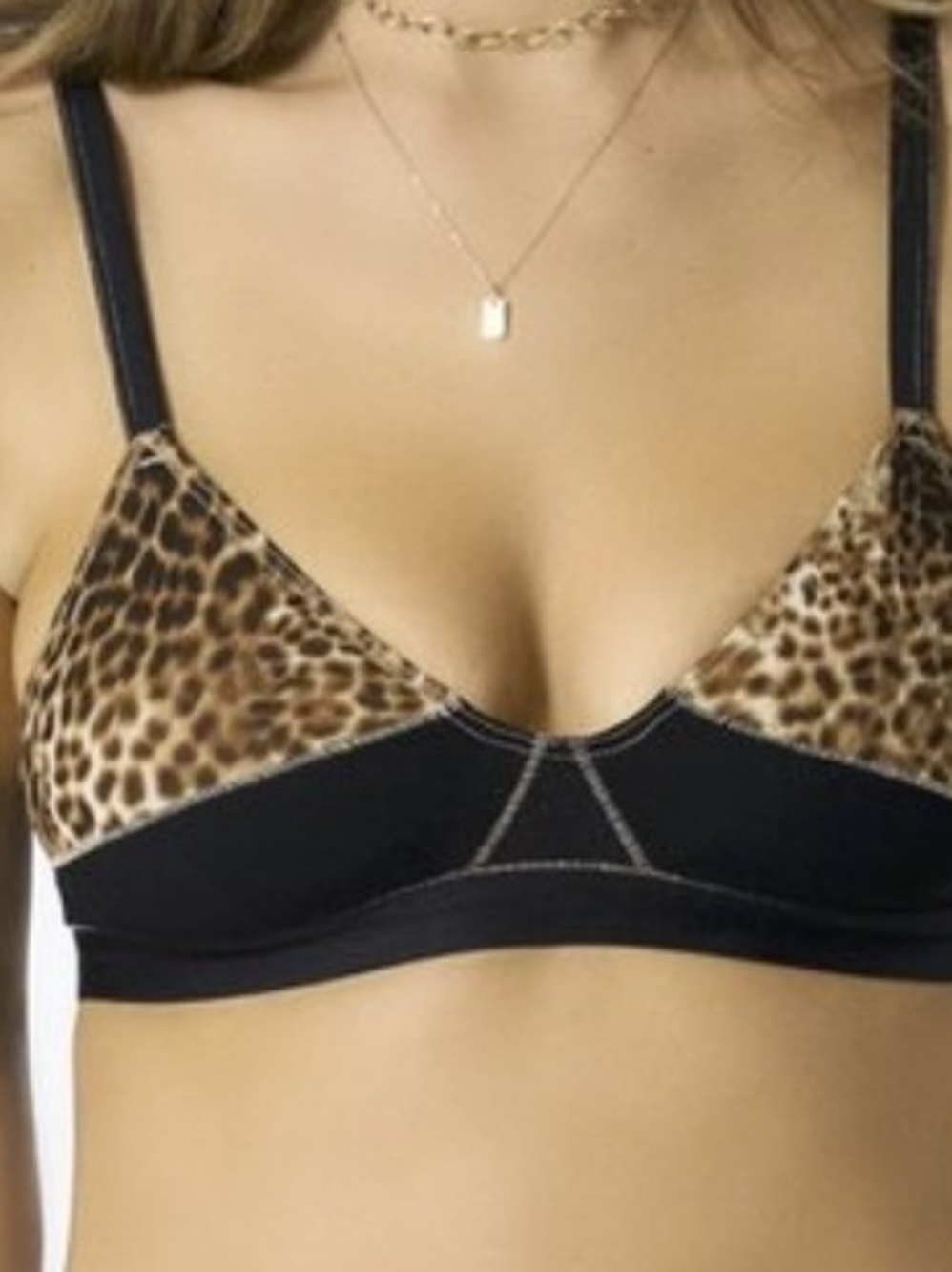 Xirena Leopard Print Wireless Bralette - Black
